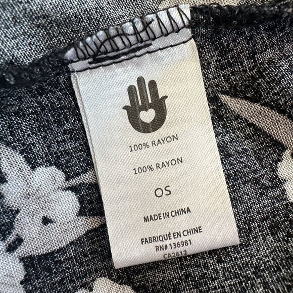 Spiritual Gangster Womens One Size Floral Black Tie Kimono Robe Duster Boho - Picture 7 of 8